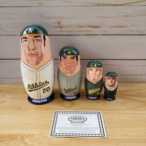 Oakland Athletics 2003 Collectors Ed. Nesting Dolls By Babooshkah Pepsi Set Of 4
